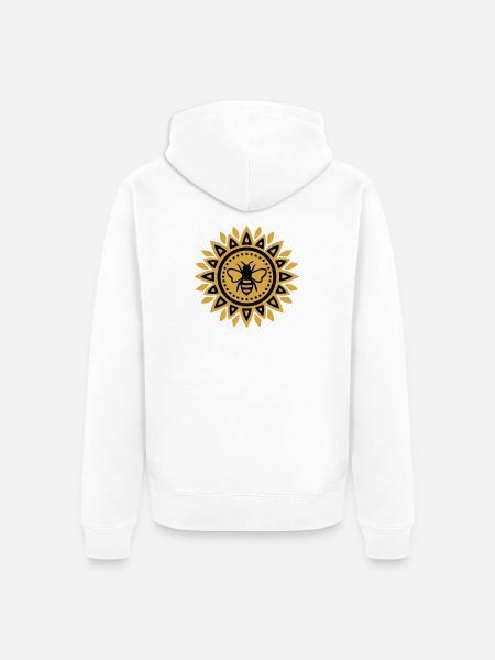 Mandala Bee Boho Yoga Beekeeping Bees - Unisex Premium Organic Zip Hoodie - white