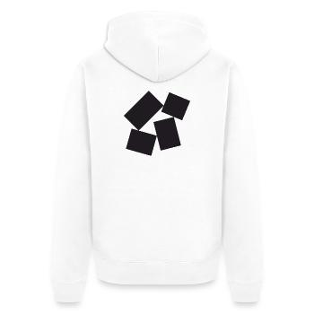 Noir-Quartett Abstrakte Quadrate - Unisex Premium Bio Zip Hoodie - Weiß - Hinten - Thijin (182cm)