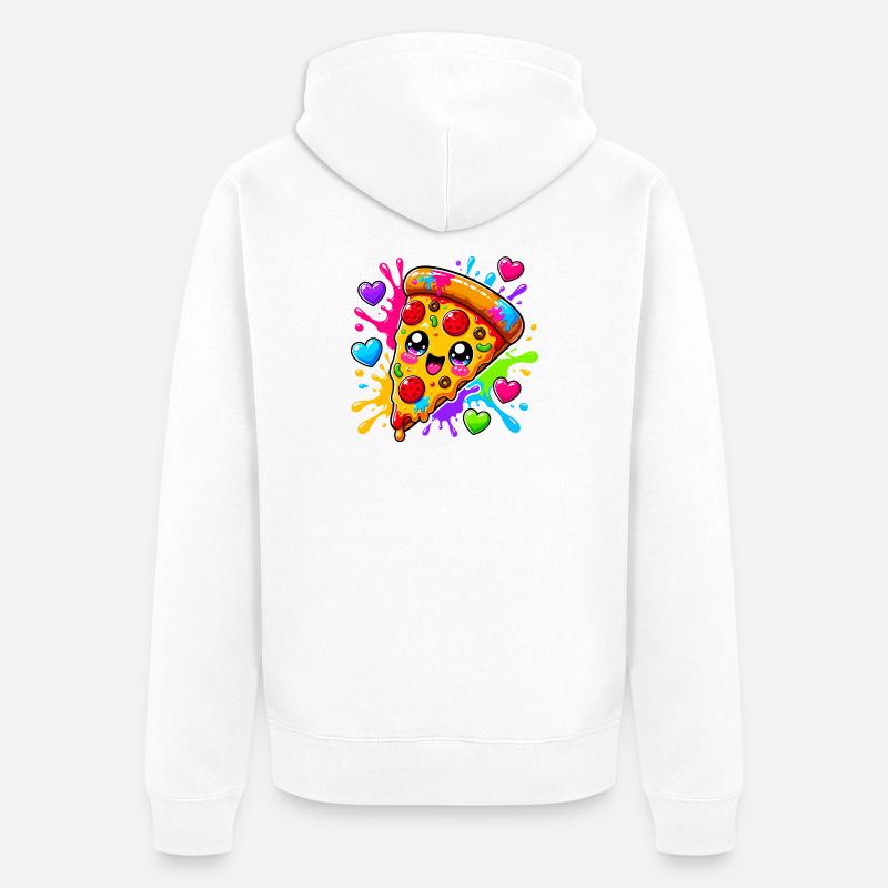 Une jolie part de pizza - Veste à capuche bio Premium Unisexe - blanc