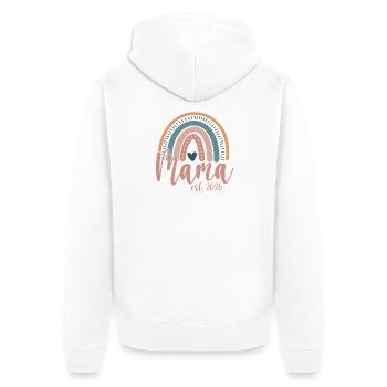 Maman 2026 Maman Bébé Meilleure Maman Arc-en-ciel pour la fête des mères - Veste à capuche bio Premium Unisexe - blanc - Dos - Thijin (182cm)