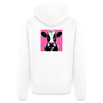 vache - Veste à capuche bio Premium Unisexe - blanc - Dos - Thijin (182cm)