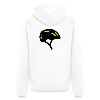 Icône du profil du casque de vélo - Veste à capuche bio Premium Unisexe - blanc - Dos - Thijin (182cm)