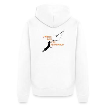 Staffie j'peux pas j'ai flirtpole sport - 002 - Veste à capuche bio Premium Unisexe - blanc - Dos - Thijin (182cm)