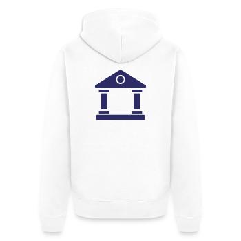 Courthouse Solid Icon Government Justice Building - Unisex Premium Organic Zip Hoodie - white - Back - Thijin (182cm)