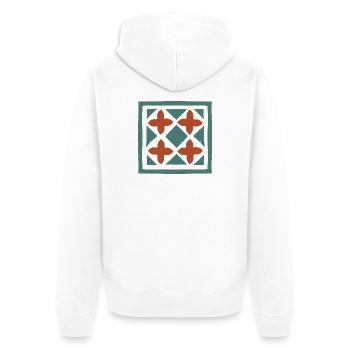 Tuiles andalouses 15 - Veste à capuche bio Premium Unisexe - blanc - Dos - Thijin (182cm)
