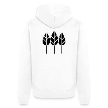 Motif horticole des trois arbres du jardinier - Veste à capuche bio Premium Unisexe - blanc - Dos - Thijin (182cm)