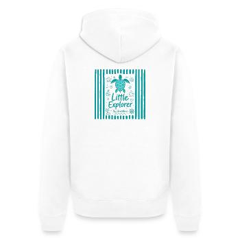 Petite Tortue Exploratrice - Veste à capuche bio Premium Unisexe - blanc - Dos - Thijin (182cm)