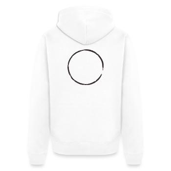 Grunge Circle Stamp Border Vintage Rubber Frame Se - Unisex Premium Organic Zip Hoodie - white - Back - Thijin (182cm)