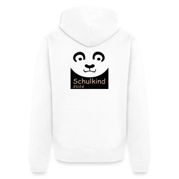 Schulkind 2026 - Unisex Premium Bio Zip Hoodie - Weiß - Hinten - Thijin (182cm)
