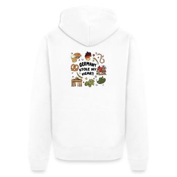 Germany Souvenir - Unisex Premium Bio Zip Hoodie - Weiß - Hinten - Thijin (182cm)