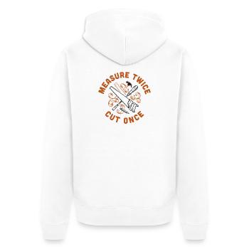 Mesure deux fois coupée une fois - Veste à capuche bio Premium Unisexe - blanc - Dos - Thijin (182cm)