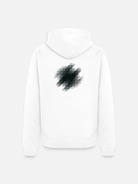 Burst Circle - Unisex Premium Organic Zip Hoodie - white