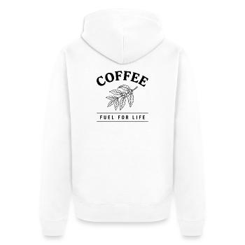 Coffee Fuel For Life – Kaffee Design - Unisex Premium Organic Zip Hoodie - white - Back - Thijin (182cm)