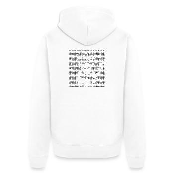Smoking Chimp ASCII Kunstporträt - Unisex Premium Bio Zip Hoodie - Weiß - Hinten - Thijin (182cm)