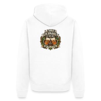 Lecker Bierchen Club Vintage - Unisex Premium Bio Zip Hoodie - Weiß - Hinten - Thijin (182cm)