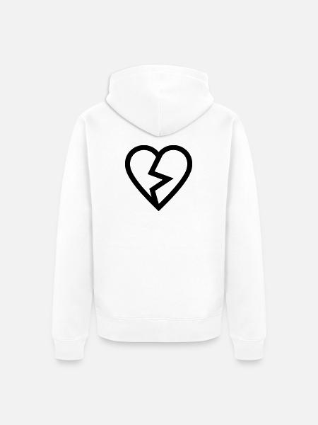 gebrochenes Herz - Unisex Premium Bio Zip Hoodie - Weiß