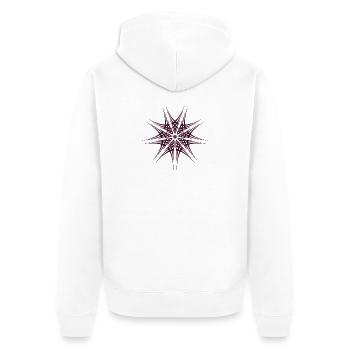 Geometrischer Sternstrahl-Muster - Unisex Premium Bio Zip Hoodie - Weiß - Hinten - Thijin (182cm)