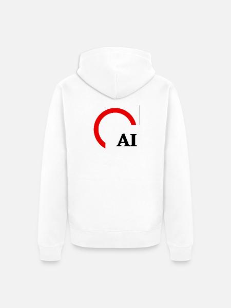 Rotes Hemisphärenbogenlogo - Unisex Premium Bio Zip Hoodie - Weiß