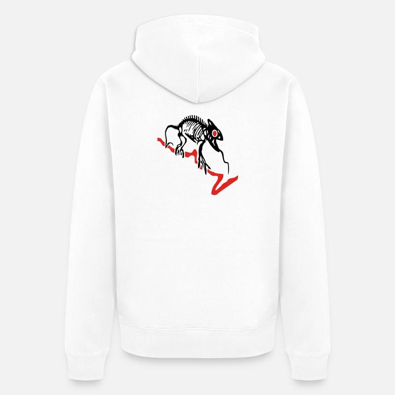 Gecko, Eidechse, Computer - Unisex Premium Bio Zip Hoodie - Weiß