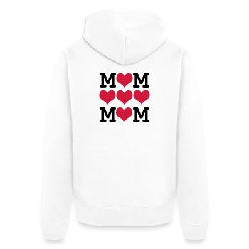 Ich liebe mom - muttertag - Unisex Premium Bio Zip Hoodie - Weiß - Hinten - Thijin (182cm)