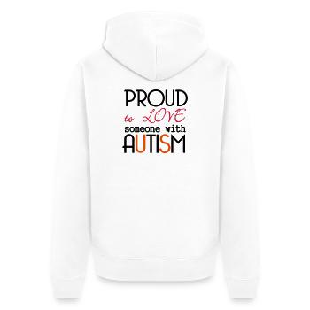 Love someone with Autism cadeau autisme - Veste à capuche bio Premium Unisexe - blanc - Dos - Thijin (182cm)