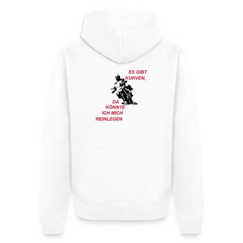 Es gibt Kurven - Unisex Premium Bio Zip Hoodie - Weiß - Hinten - Thijin (182cm)