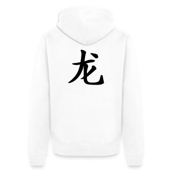 Drachen - Chinesisches Horoskop - Unisex Premium Bio Zip Hoodie - Weiß - Hinten - Thijin (182cm)