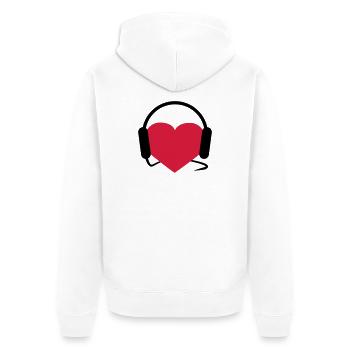 Musiclover | Herz | Heart | Kopfhörer | Musik | - Veste à capuche bio Premium Unisexe - blanc - Dos - Thijin (182cm)