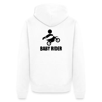 Baby Rider  - Unisex Premium Bio Zip Hoodie - Weiß - Hinten - Thijin (182cm)