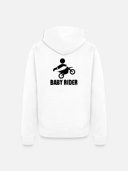 Baby Rider  - Unisex Premium Bio Zip Hoodie - Weiß