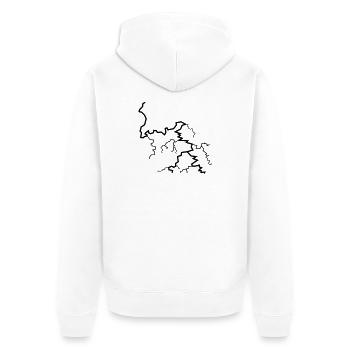 Blitz - Unisex Premium Bio Zip Hoodie - Weiß - Hinten - Thijin (182cm)