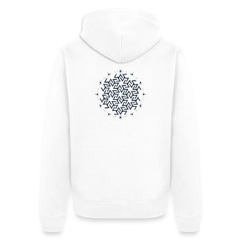 Antahkarana, géométrie sacrée - Veste à capuche bio Premium Unisexe - blanc - Dos - Thijin (182cm)