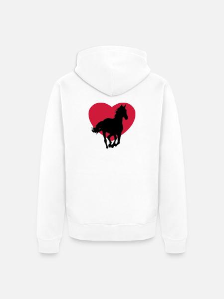 I love horses - Unisex Premium Organic Zip Hoodie - white