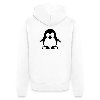 pinguin - Unisex Premium Bio Zip Hoodie - Weiß - Hinten - Thijin (182cm)