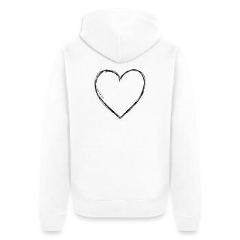 Heart love symbol gift birthday friendship - Unisex Premium Organic Zip Hoodie - white - Back - Thijin (182cm)