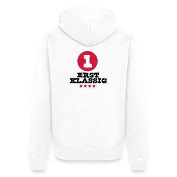 Einschulung de sports d'écolier - Veste à capuche bio Premium Unisexe - blanc - Dos - Thijin (182cm)