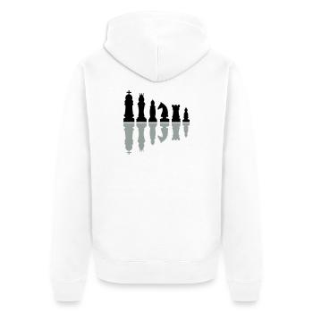 schach sport schachfiguren - Unisex Premium Bio Zip Hoodie - Weiß - Hinten - Thijin (182cm)