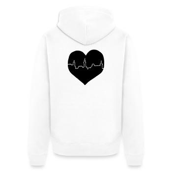 i love Nürnberg - Unisex Premium Bio Zip Hoodie - Weiß - Hinten - Thijin (182cm)
