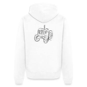 Traktor Landwirtschaft - Unisex Premium Bio Zip Hoodie - Weiß - Hinten - Thijin (182cm)