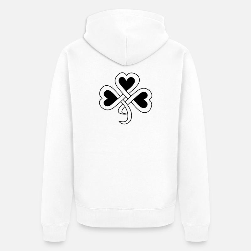 Teinte vectorielle de trèfle celtique - Veste à capuche bio Premium Unisexe - blanc