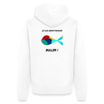 RETIREMENT. HUMOR. FISH. BULLER. RETIREMENT. FUNNY - Unisex Premium Organic Zip Hoodie - white - Back - Thijin (182cm)