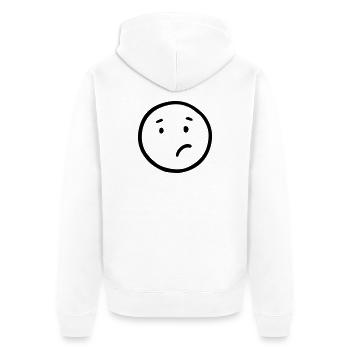 confused - Unisex Premium Organic Zip Hoodie - white - Back - Thijin (182cm)