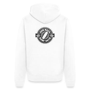 Surfen Retro Surfer Grafikdesign - Unisex Premium Bio Zip Hoodie - Weiß - Hinten - Thijin (182cm)