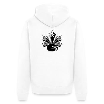 Käse fünf strahlende Sterne - Unisex Premium Bio Zip Hoodie - Weiß - Hinten - Thijin (182cm)