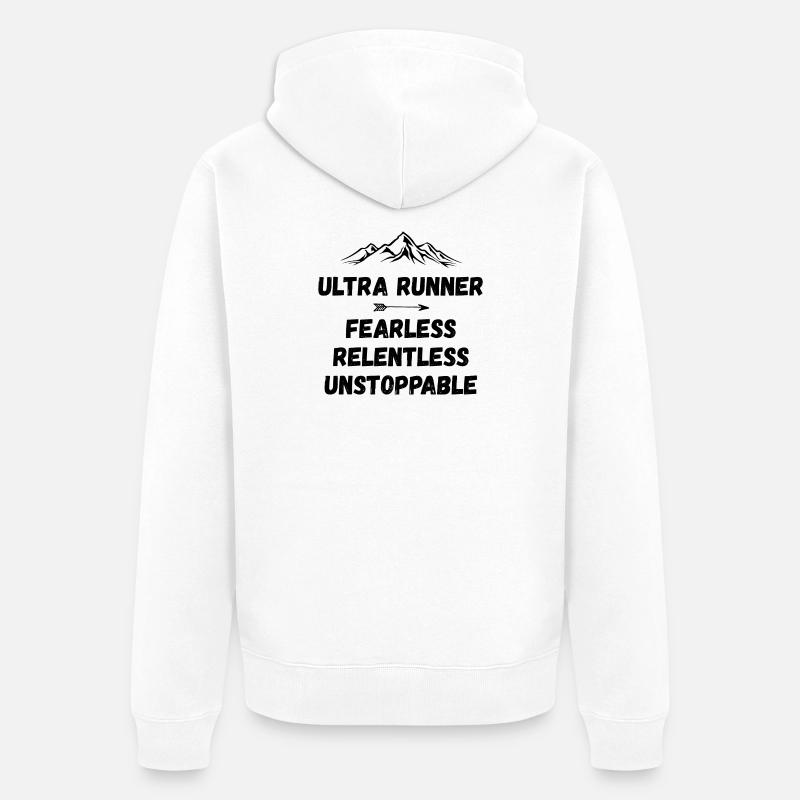Ultra Runner - Intrépide. Implacable. Imparable. - Veste à capuche bio Premium Unisexe - blanc