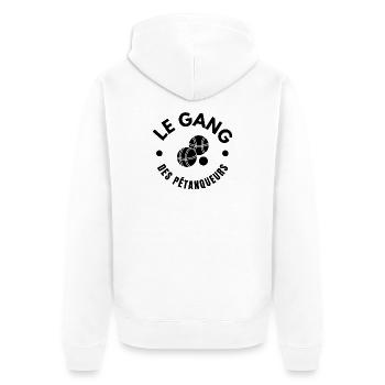 pétanque, bouliste, fan de pétanque - Veste à capuche bio Premium Unisexe - blanc - Dos - Thijin (182cm)
