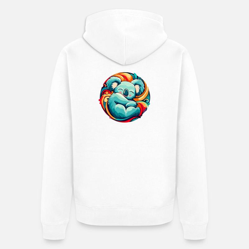 Koala dort - Veste à capuche bio Premium Unisexe - blanc
