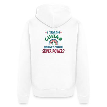 J’enseigne la guitare quel est ton super pouvoir? - Veste à capuche bio Premium Unisexe - blanc - Dos - Thijin (182cm)