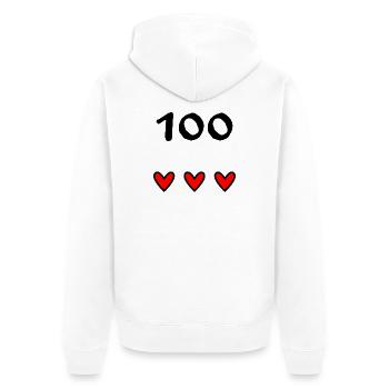 100. 100 JAHRE. 100-JÄHRIGES JUBILÄUM. 100. GEBURTSTAG - Unisex Premium Bio Zip Hoodie - Weiß - Hinten - Thijin (182cm)
