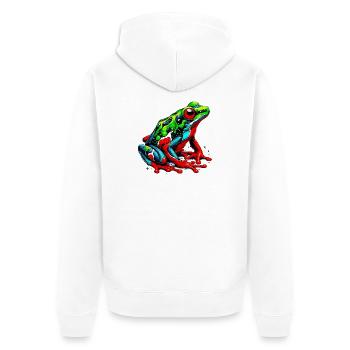Frosch - Unisex Premium Bio Zip Hoodie - Weiß - Hinten - Thijin (182cm)
